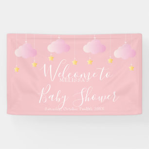 Twinkle Twinkle Pink Baby Girl Shower Welcome Banner