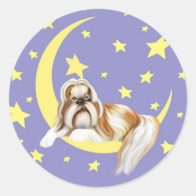 Twinkle Twinkle Shih Tzu Classic Round Sticker (Front)