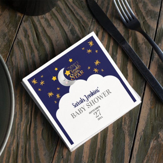 Twinkle Twinkle Star Baby Shower Napkin (Creator Uploaded)