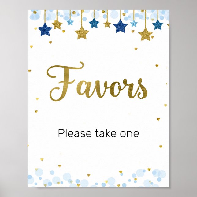 Twinkle Twinkle Watercolor Favour Sign (Front)