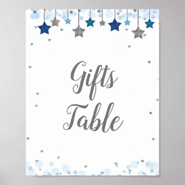 Twinkle Twinkle Watercolor Gifts Table Sign (Front)