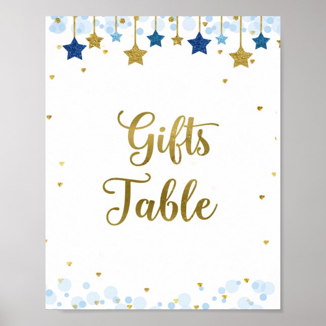 Twinkle Twinkle Watercolor Gifts Table Sign (Front)