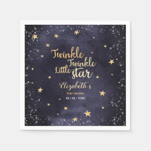 Twinkle twinkle watercolor unisex babyshower napkin