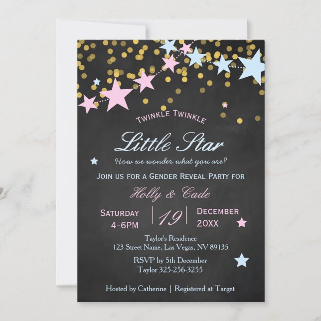 Twinkle Twinkle What You Are Gender Reveal Invitation (Front)