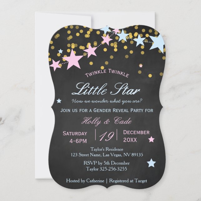 Twinkle Twinkle What You Are Gender Reveal Invitation (Front)