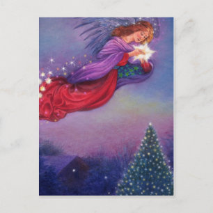 twinkling angel winter nocturne postcard