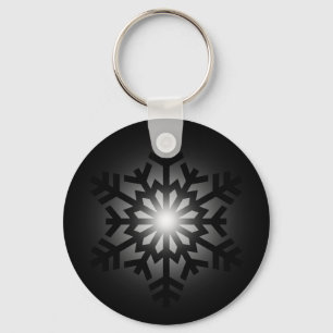 Twinkling Black Snowflake Key Ring