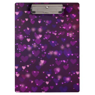 Twinkling Blurred Hearts Love Valentine's Day Clipboard
