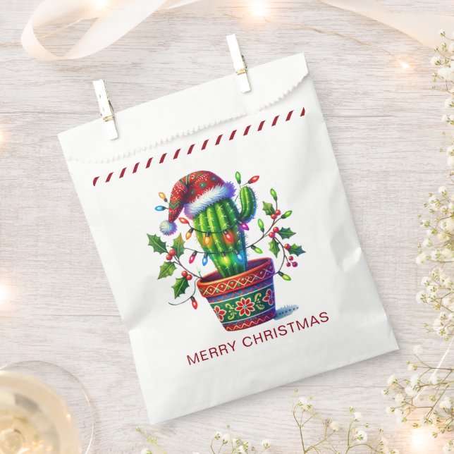 Twinkling Cactus Christmas Favour Bags (Clipped)
