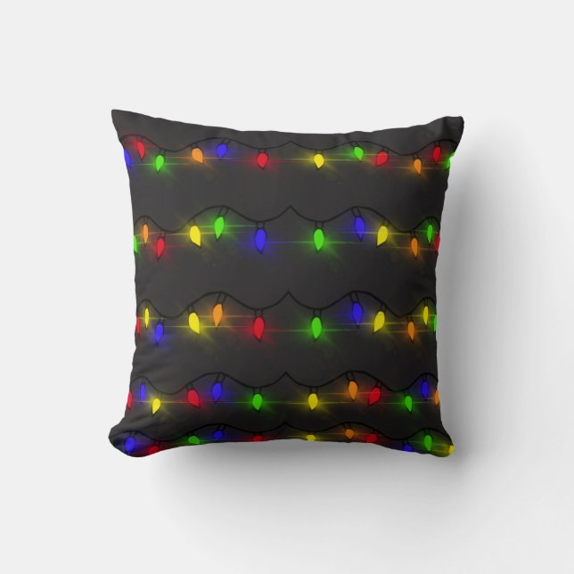 Twinkling Christmas Lights Cushion (Front)