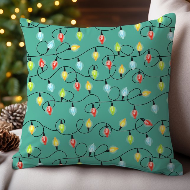 Twinkling Christmas Lights Pattern  Cushion (Creator Uploaded)