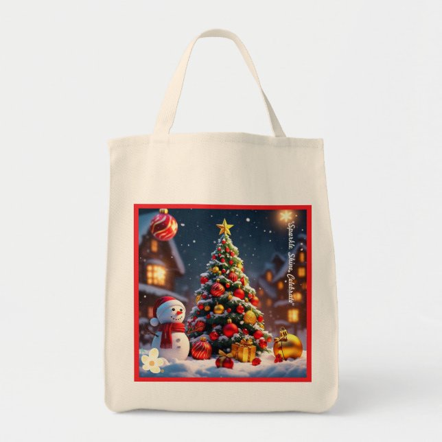 "Twinkling Christmas Nights" Tote Bag (Front)