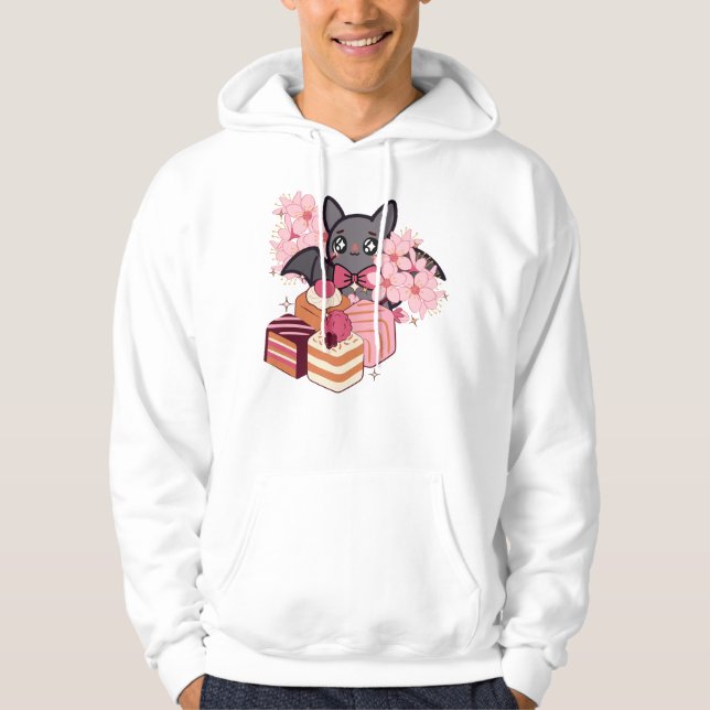 Twinkling Eyes Bat and Cake Selection Hoodie (Front)