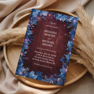 Twinkling Frosted Leaves Around Invitation