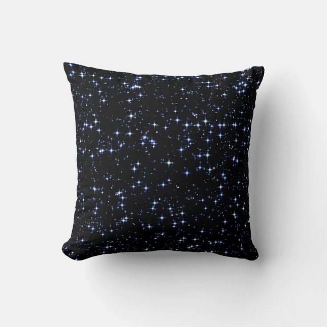 Twinkling Glitter Stars in the Night Sky Cushion (Front)