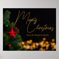 Twinkling Gold Lights Modern Merry Christmas Party