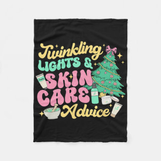 Twinkling Lights And Skin Care Advice  Fleece Blanket