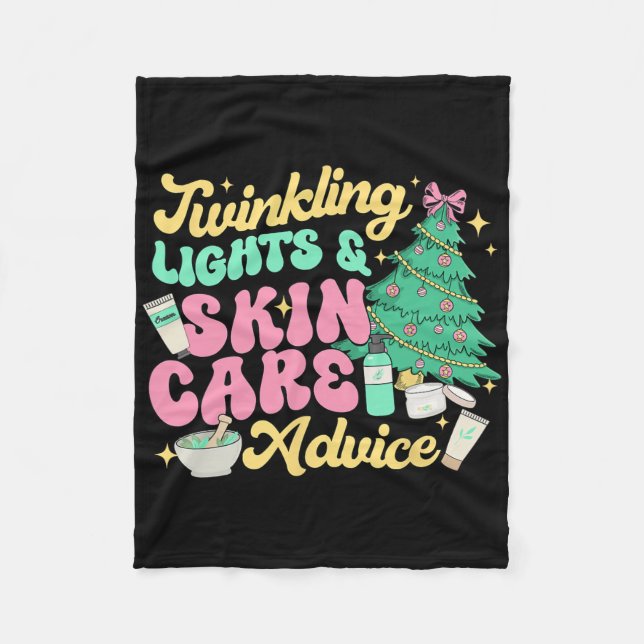 Twinkling Lights And Skin Care Advice  Fleece Blanket (Front)