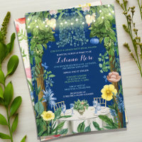 Twinkling Lights Blue Floral Garden Bridal Shower