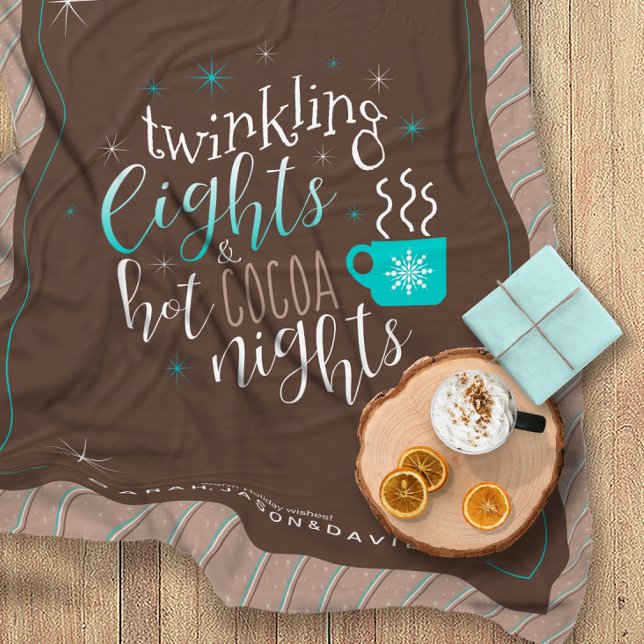 Twinkling Lights Hot Cocoa Nights ID593 Fleece Blanket (Creator Uploaded)