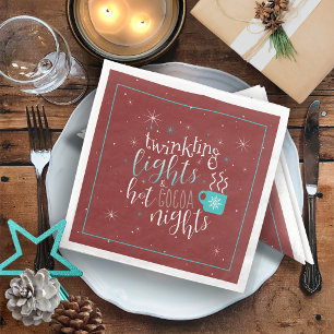 Twinkling Lights Hot Cocoa Nights ID593 Napkin