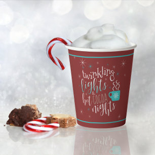 Twinkling Lights Hot Cocoa Nights ID593 Paper Cups
