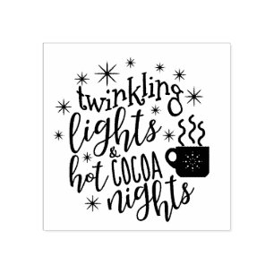 Twinkling Lights Hot Cocoa Nights ID593 Rubber Stamp