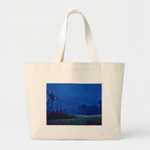 Twinkling Lights in a Blue Mountain Mist Large Tote Bag