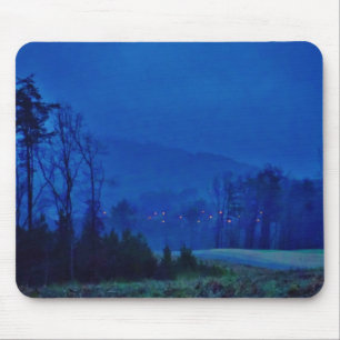Twinkling Lights in a Blue Mountain Mist Mouse Pad