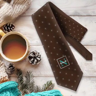 Twinkling Lights Pattern Monogram ID594 Tie