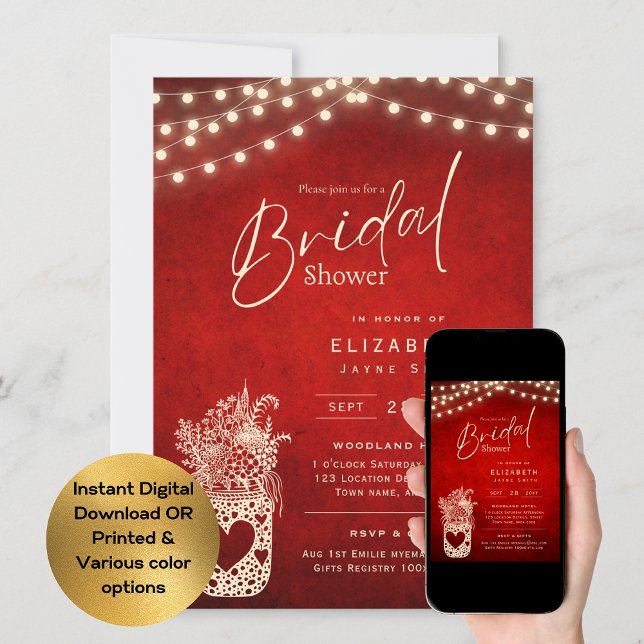 Twinkling Lights | Rustic Barn Woodland Wedding    Invitation (Creator Uploaded)