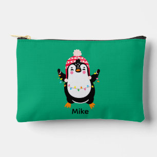 Twinkling Penguin with Christmas Lights Accessory Pouch