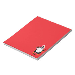 Twinkling Penguin with Christmas Lights Notepad