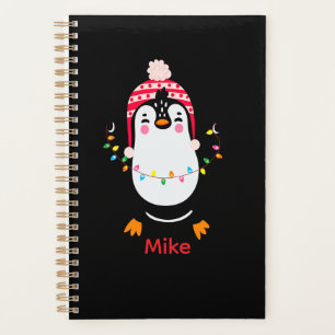 Twinkling Penguin with Christmas Lights Planner