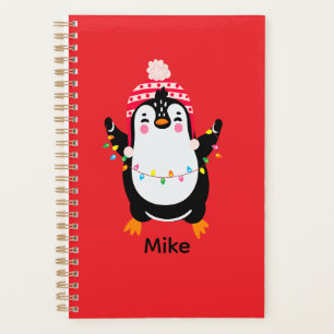 Twinkling Penguin with Christmas Lights Planner