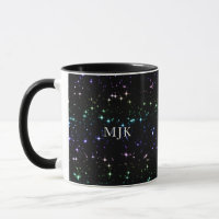 Twinkling Rainbow Glitter Stars in the Night Sky