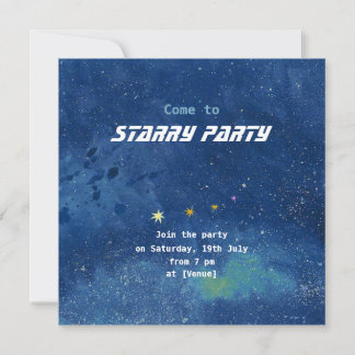 Twinkling Starry Sky Illustration Customisable Invitation