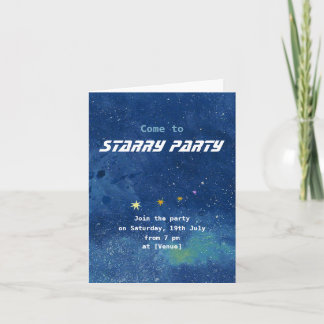 Twinkling Starry Sky Illustration Customisable Invitation