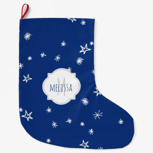 Twinkling Stars Monogram Christmas Stocking