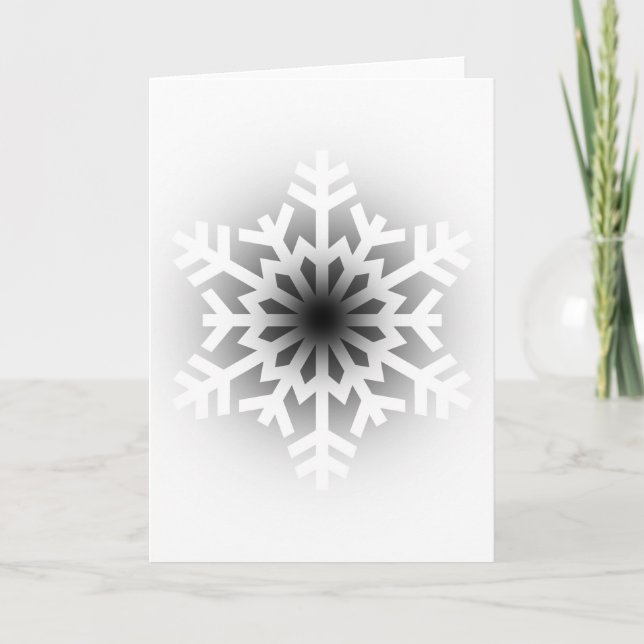 Twinkling White Snowflake Holiday Card (Front)