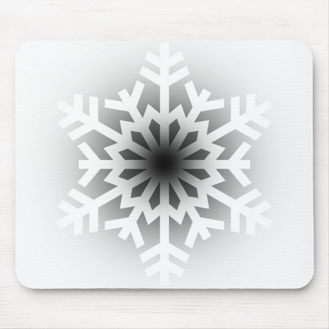 Twinkling White Snowflake Mouse Pad (Front)