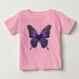 Twinkling Wings: Purple Sparkle Butterfly Baby T-Shirt