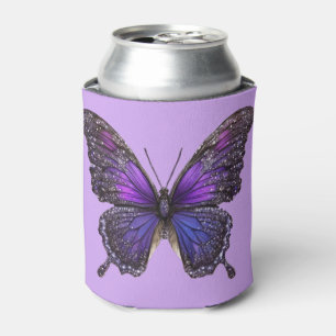 Twinkling Wings: Purple Sparkle Butterfly Can Cooler