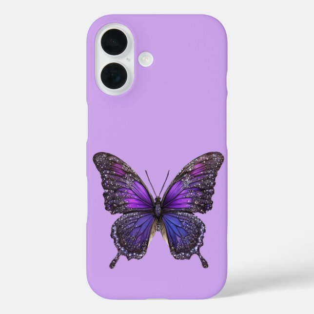 Twinkling Wings: Purple Sparkle Butterfly Case-Mate iPhone Case (Back)