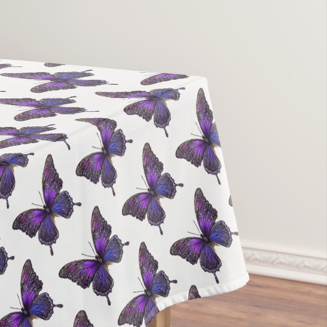Twinkling Wings: Purple Sparkle Butterfly Tablecloth (In Situ)