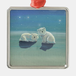 Twinkling Winter Polar Bears Christmas Ornament