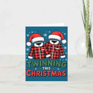 Twinning This Christmas Matching Family Holiday  Card
