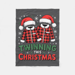 Twinning This Christmas Matching Family Holiday  Fleece Blanket