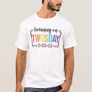 Twinning Twosday Tuesday February 22Nd 2022 Funny T-Shirt