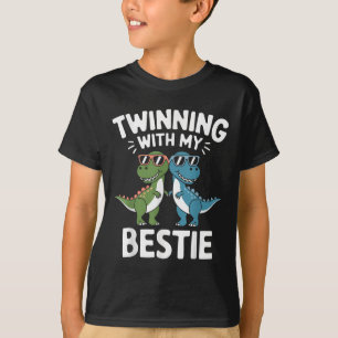 Twinning With My Bestie Funny Dinosaur Best Friend T-Shirt